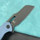 KUBEY KU328K Atlas Liner Lock Folding Knife Denium Blue G10 Handle 3.31" Blackwash 14C28N