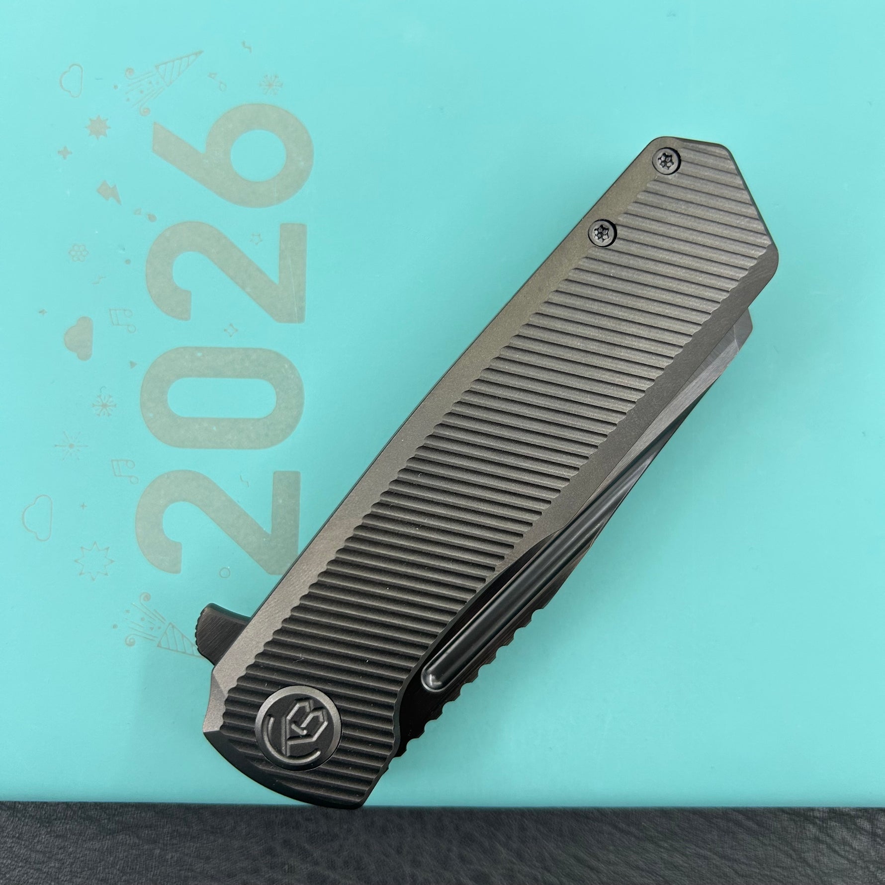 KB KNIVES KB442C Nexus Folding Knife DLC Titanium Handle 3.66''DLC Belt Satin M390 Blade