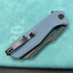 KUBEY KU328K Atlas Liner Lock Folding Knife Denium Blue G10 Handle 3.31" Blackwash 14C28N