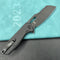 KUBEY KU328G Atlas Liner Lock Folding Knife Black G10 Handle 3.31" Blackwash 14C28N