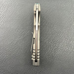 KB KNIVES KB476A Husky Tactical Flipper Folding Knife Grey Titanium Handle 3.70'' Belt Satin 20CV Blade