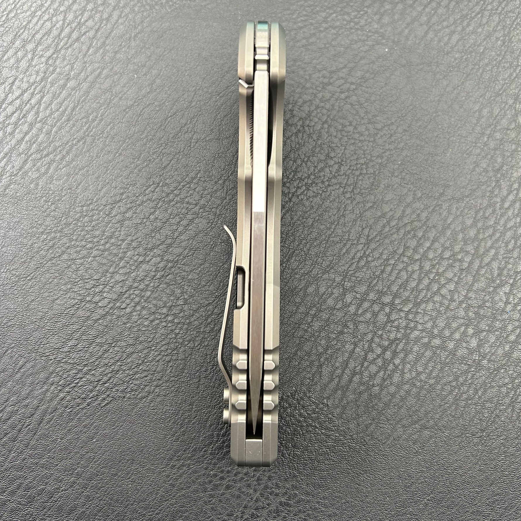 KB KNIVES KB476A Husky Tactical Flipper Folding Knife Grey Titanium Handle 3.70'' Belt Satin 20CV Blade