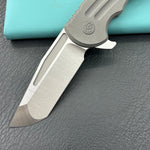 KB KNIVES KB476B Husky Tactical Flipper Folding Knife Darkwash Titanium Handle 3.70'' Belt Satin 20CV Blade