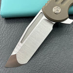 KB KNIVES KB476C Husky Tactical Flipper Folding Knife Bronze Titanium Handle 3.70'' Belt Satin 20CV Blade