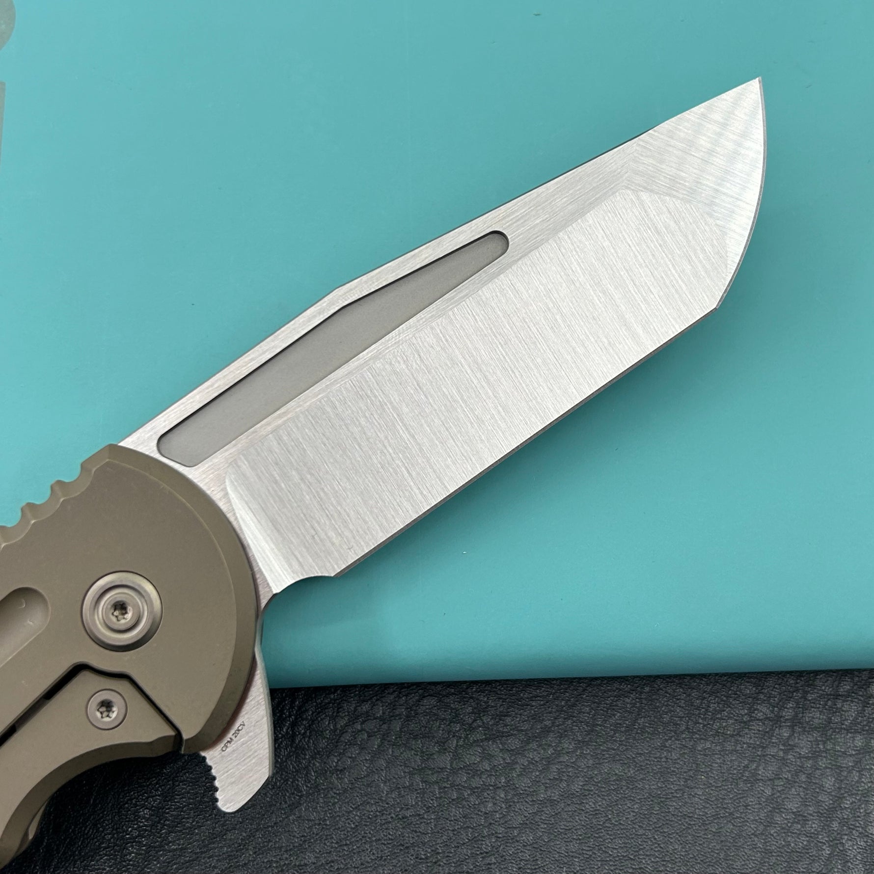 KB KNIVES KB476C Husky Tactical Flipper Folding Knife Bronze Titanium Handle 3.70'' Belt Satin 20CV Blade