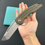 KB KNIVES KB476C Husky Tactical Flipper Folding Knife Bronze Titanium Handle 3.70'' Belt Satin 20CV Blade