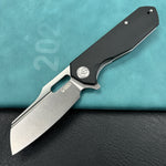 KUBEY knife KU328D Atlas Liner Lock Folding Knife Black G10 Handle 3.31" Satin  14C28N