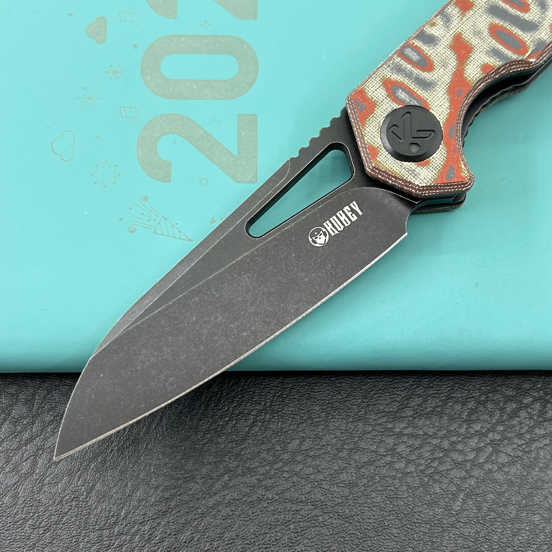KUBEY Knife KU291-1D Vagrant Linerlock Green Nebula Micarta 14C28N Folding Knife