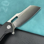 KUBEY knife KU328D Atlas Liner Lock Folding Knife Black G10 Handle 3.31" Satin  14C28N