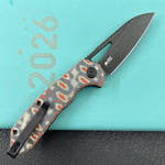 KUBEY Knife KU291-1D Vagrant Linerlock Green Nebula Micarta 14C28N Folding Knife
