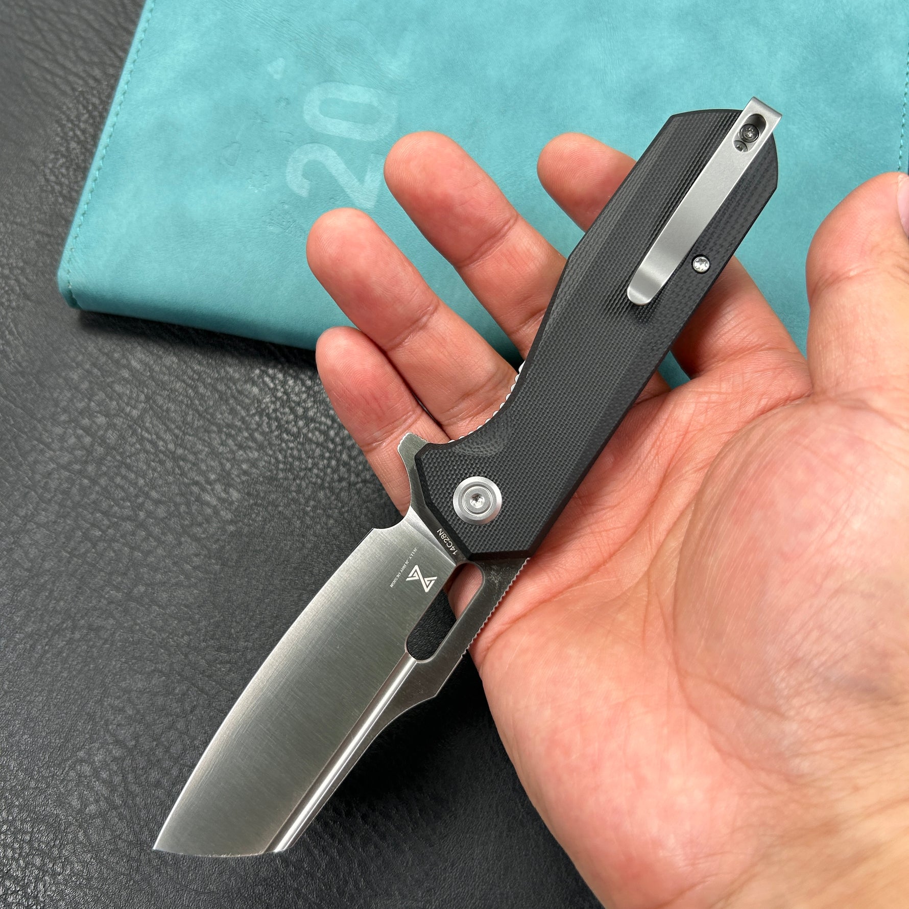KUBEY knife KU328D Atlas Liner Lock Folding Knife Black G10 Handle 3.31" Satin  14C28N