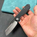 KUBEY KU328D Atlas Liner Lock Folding Knife Black G10 Handle 3.31" Satin  14C28N
