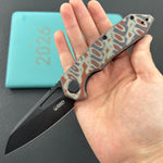 KUBEY Knife KU291-1D Vagrant Linerlock Green Nebula Micarta 14C28N Folding Knife