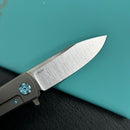 KUBEY KB359A NEO Flipper Folding Pocket Knife Grey Titanium Handle 2.99" Belt Satin S35VN Blade