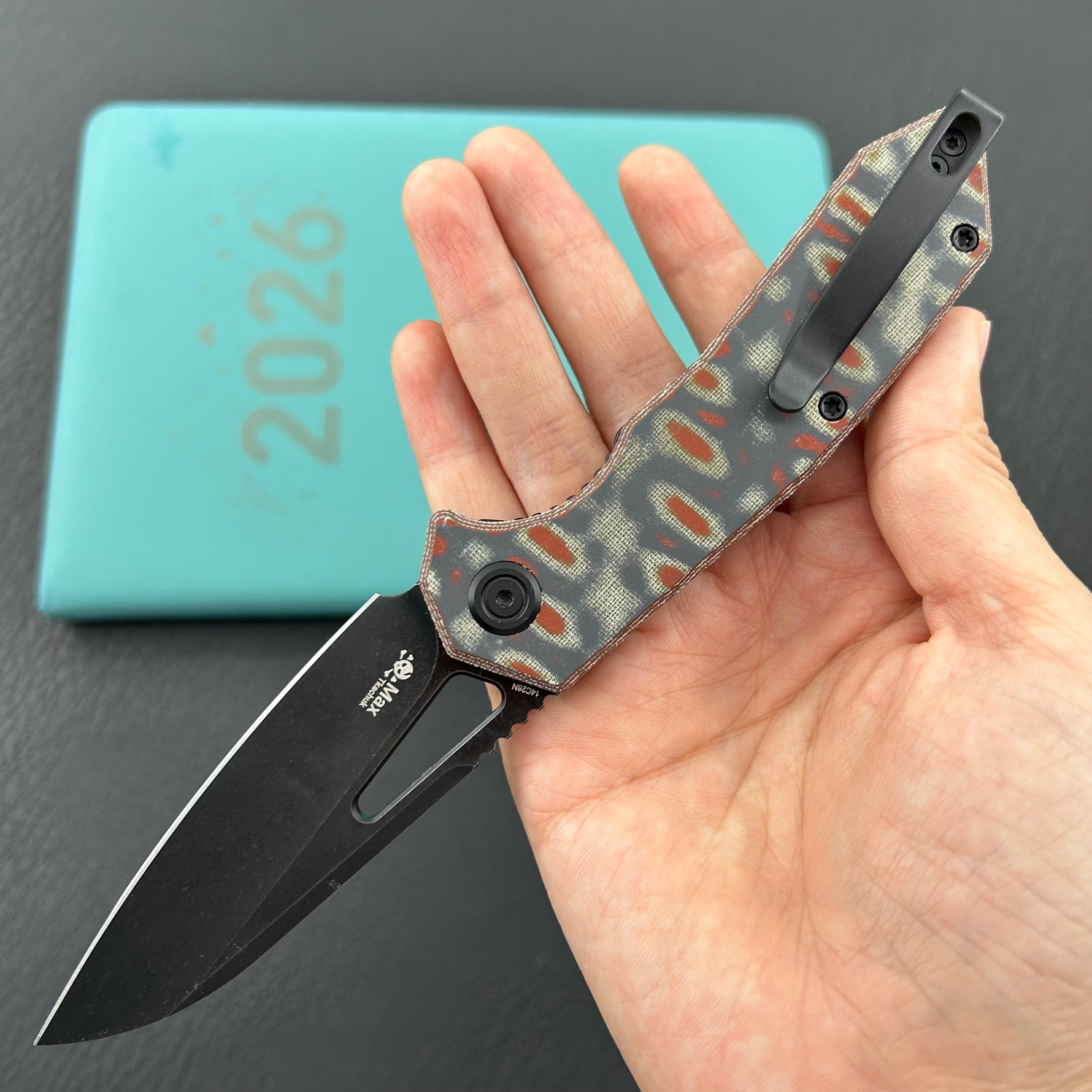 KUBEY Knife KU291-1D Vagrant Linerlock Green Nebula Micarta 14C28N Folding Knife