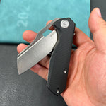 KUBEY knife KU328D Atlas Liner Lock Folding Knife Black G10 Handle 3.31" Satin  14C28N