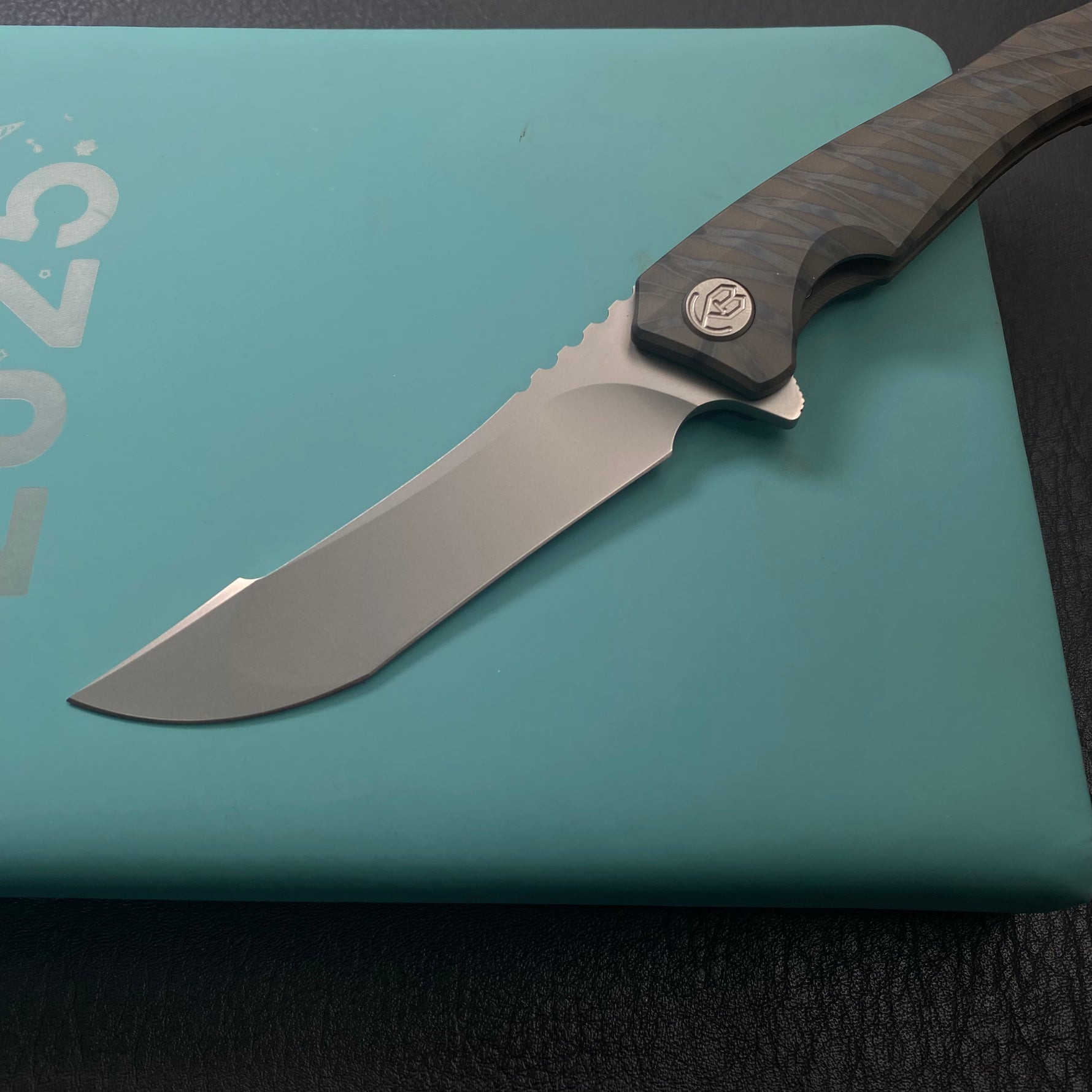 KB KNIVES KB387B Cyrus Folding Knife Flame Ano Titanium Handle 3.46'' Beadblast M390  Folding Knife