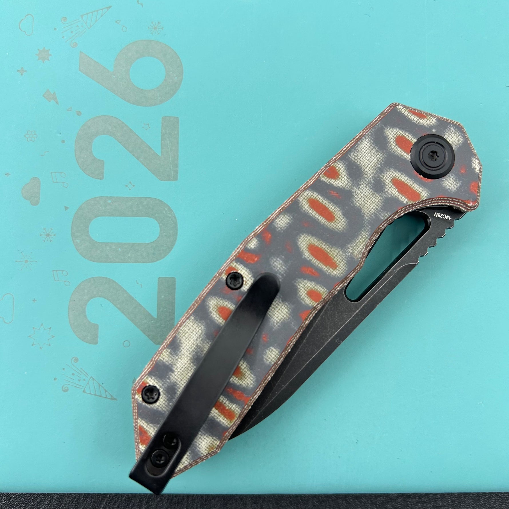 KUBEY Knife KU291-1D Vagrant Linerlock Green Nebula Micarta 14C28N Folding Knife