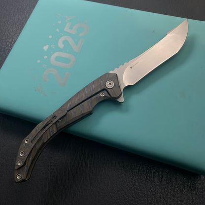 KB KNIVES KB387B Cyrus Folding Knife Flame Ano Titanium Handle 3.46'' Beadblast M390  Folding Knife