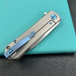 KUBEY KB359A NEO Flipper Folding Pocket Knife Grey Titanium Handle 2.99" Belt Satin S35VN Blade