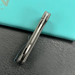 KUBEY KB359A NEO Flipper Folding Pocket Knife Grey Titanium Handle 2.99" Belt Satin S35VN Blade