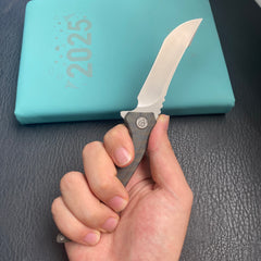 KB KNIVES KB387B Cyrus Folding Knife Flame Ano Titanium Handle 3.46'' Beadblast M390  Folding Knife