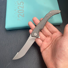 KB KNIVES KB387B Cyrus Folding Knife Flame Ano Titanium Handle 3.46'' Beadblast M390  Folding Knife