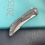 KB KNIVES KB387B Cyrus Folding Knife Flame Ano Titanium Handle 3.46'' Beadblast M390  Folding Knife