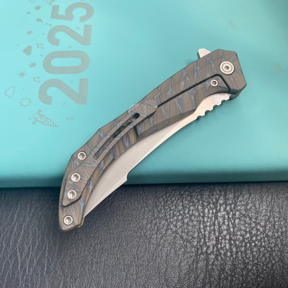 KB KNIVES KB387B Cyrus Folding Knife Flame Ano Titanium Handle 3.46'' Beadblast M390  Folding Knife