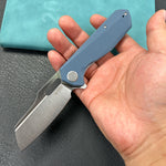 KUBEY KU328H Atlas Nest Liner Lock Folding Knife Denium Blue G10 Handle 3.31" Satin 14C28N