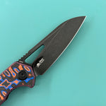 KUBEY Knife KU291-1B Vagrant Linerlock Black Nebula Micarta 14C28N Folding Knife