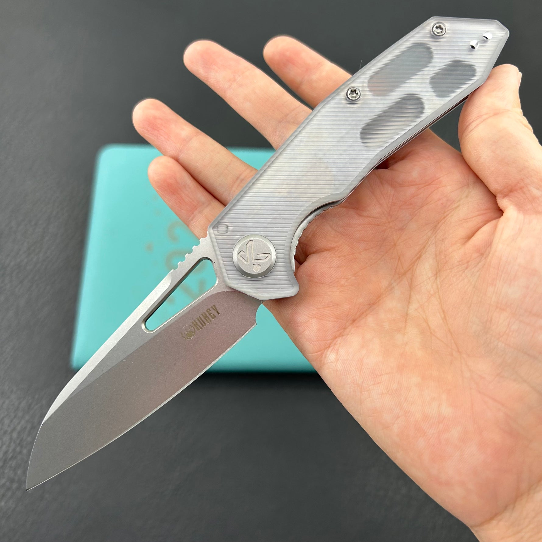 KUBEY Knife KU291-1E Vagrant Linerlock Translucent Polycarbonate    Fold Knife