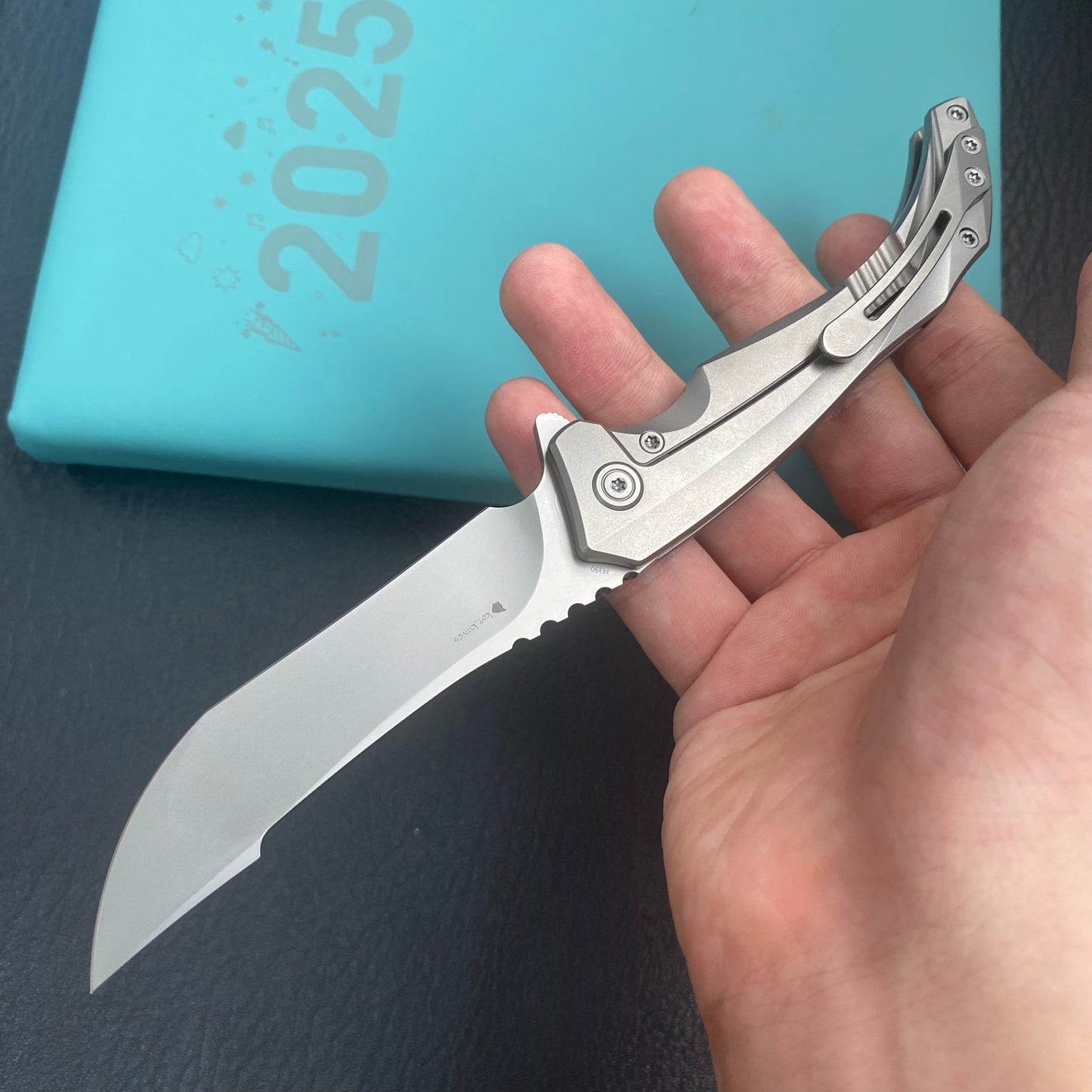 KB KNIVES KB387A Cyrus Folding Knife Grey Titanium Handle 3.46'' Beadblast M390  Folding Knife