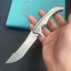 KB KNIVES KB387A Cyrus Folding Knife Grey Titanium Handle 3.46'' Beadblast M390  Folding Knife
