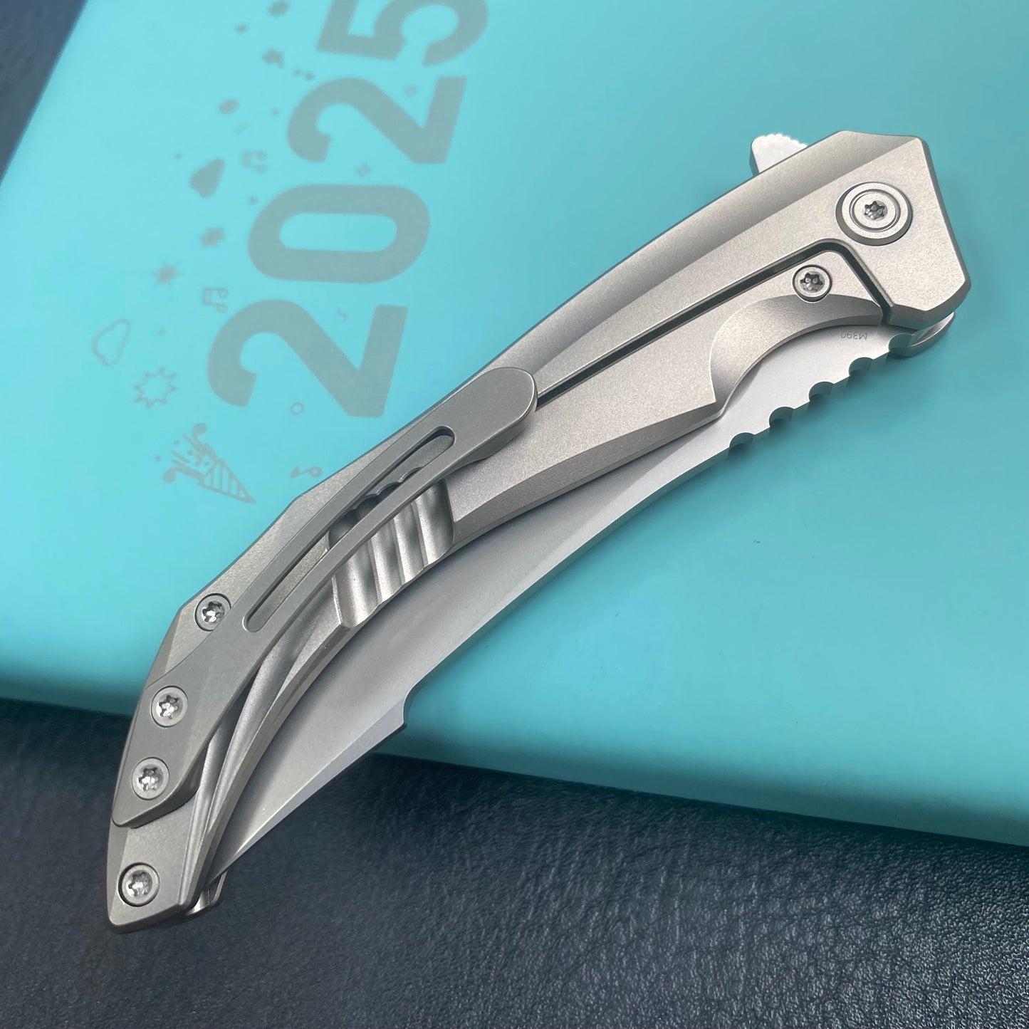 KB KNIVES KB387A Cyrus Folding Knife Grey Titanium Handle 3.46'' Beadblast M390  Folding Knife