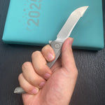 KB KNIVES KB387A Cyrus Folding Knife Grey Titanium Handle 3.46'' Beadblast M390  Folding Knife
