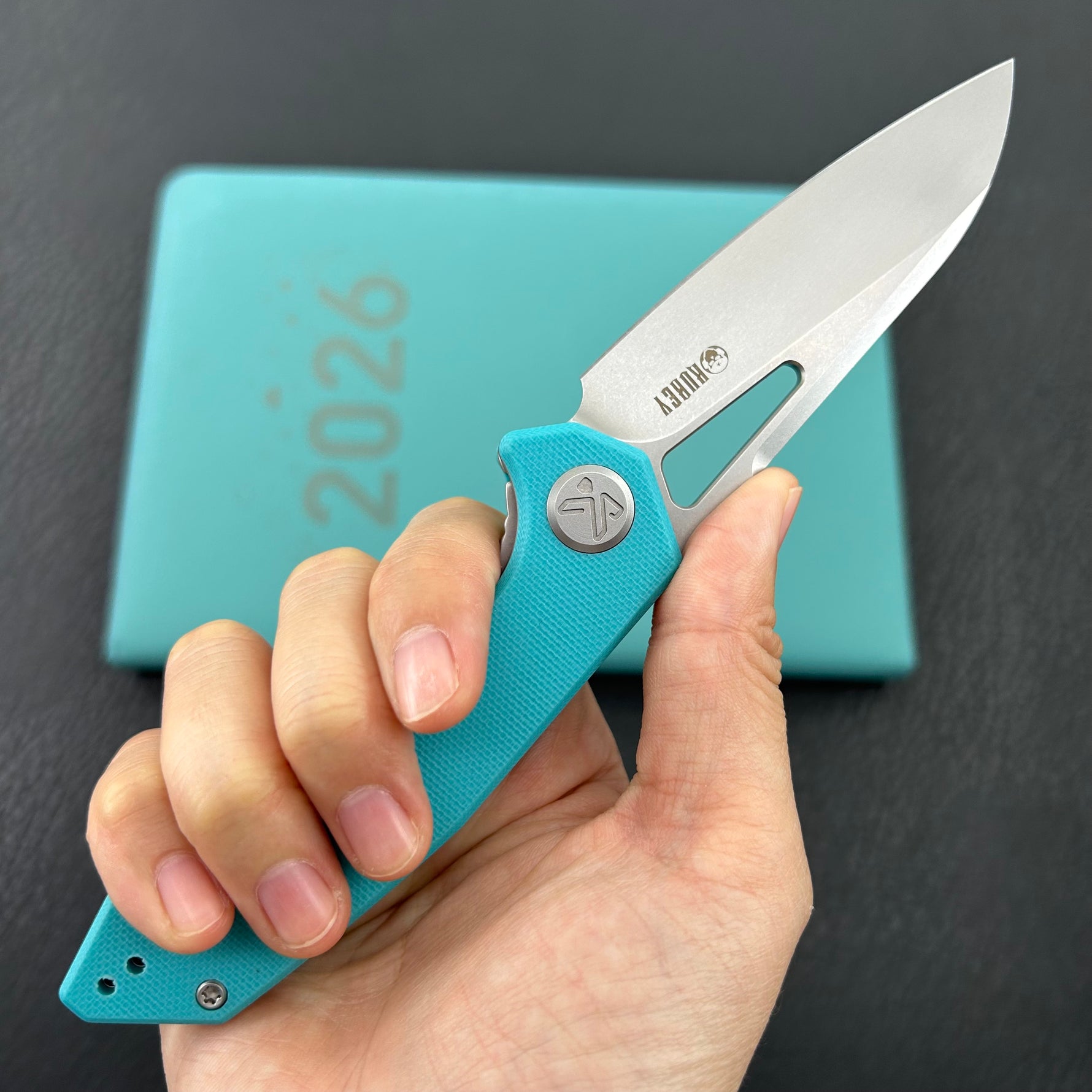 KUBEY Knife KU291-1A Vagrant Linerlock Tiffany Blue   Fold Knife