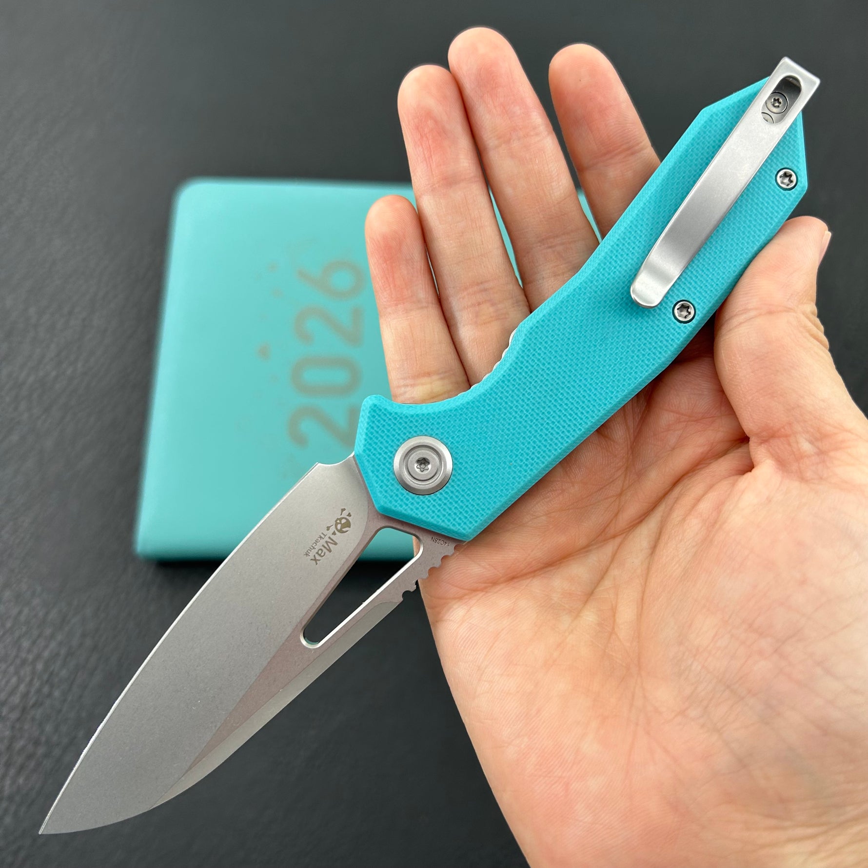 KUBEY Knife KU291-1A Vagrant Linerlock Tiffany Blue   Fold Knife