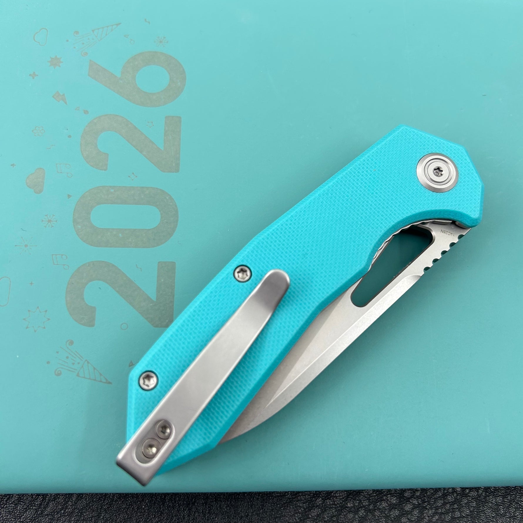 KUBEY Knife KU291-1A Vagrant Linerlock Tiffany Blue   Fold Knife