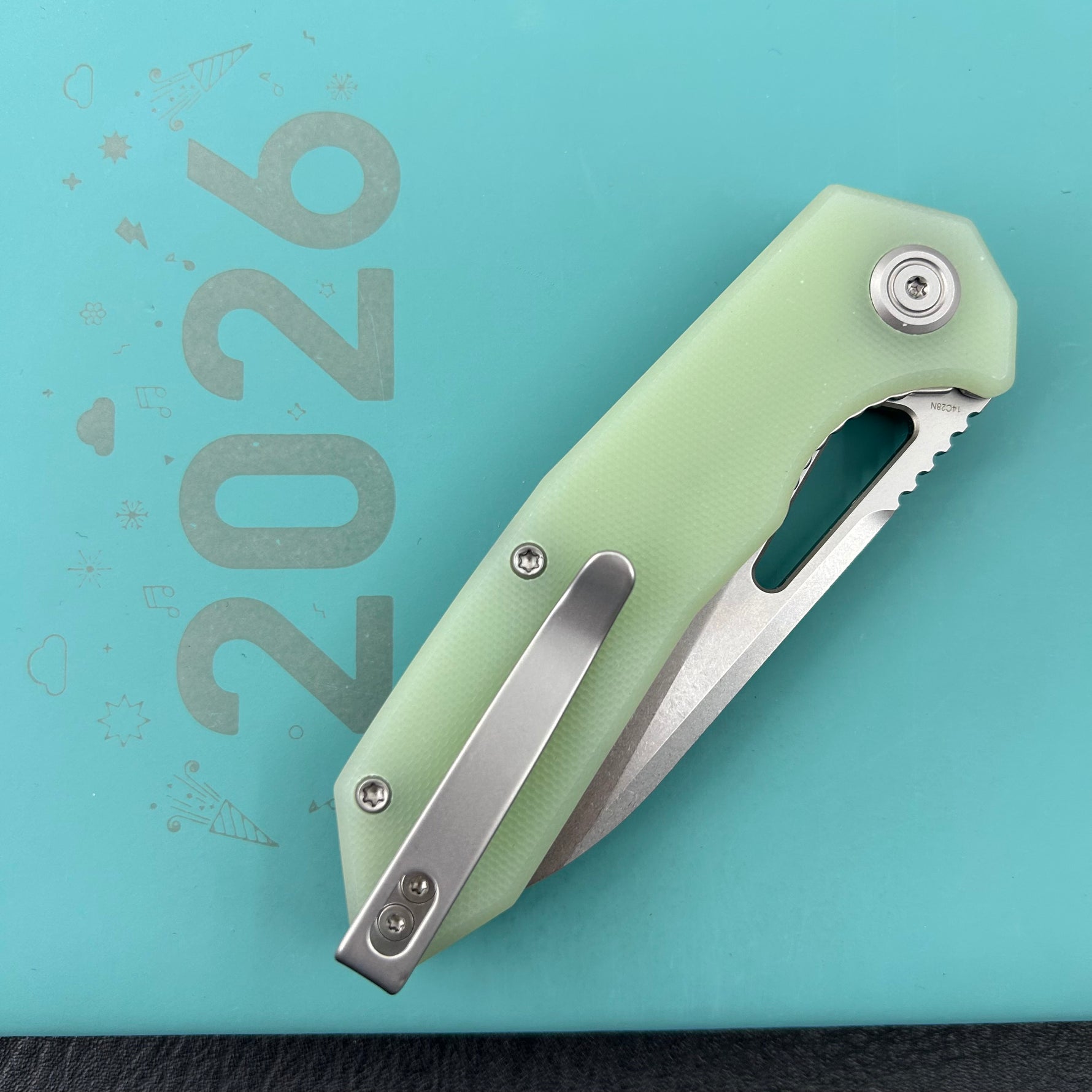 KUBEY Knife KU291M Vagrant Linerlock Jade  Fold Knife