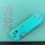 KUBEY Knife KU505B Bedrock Crossbar Lock Tiffany Blue G10 Handle Fold Knife