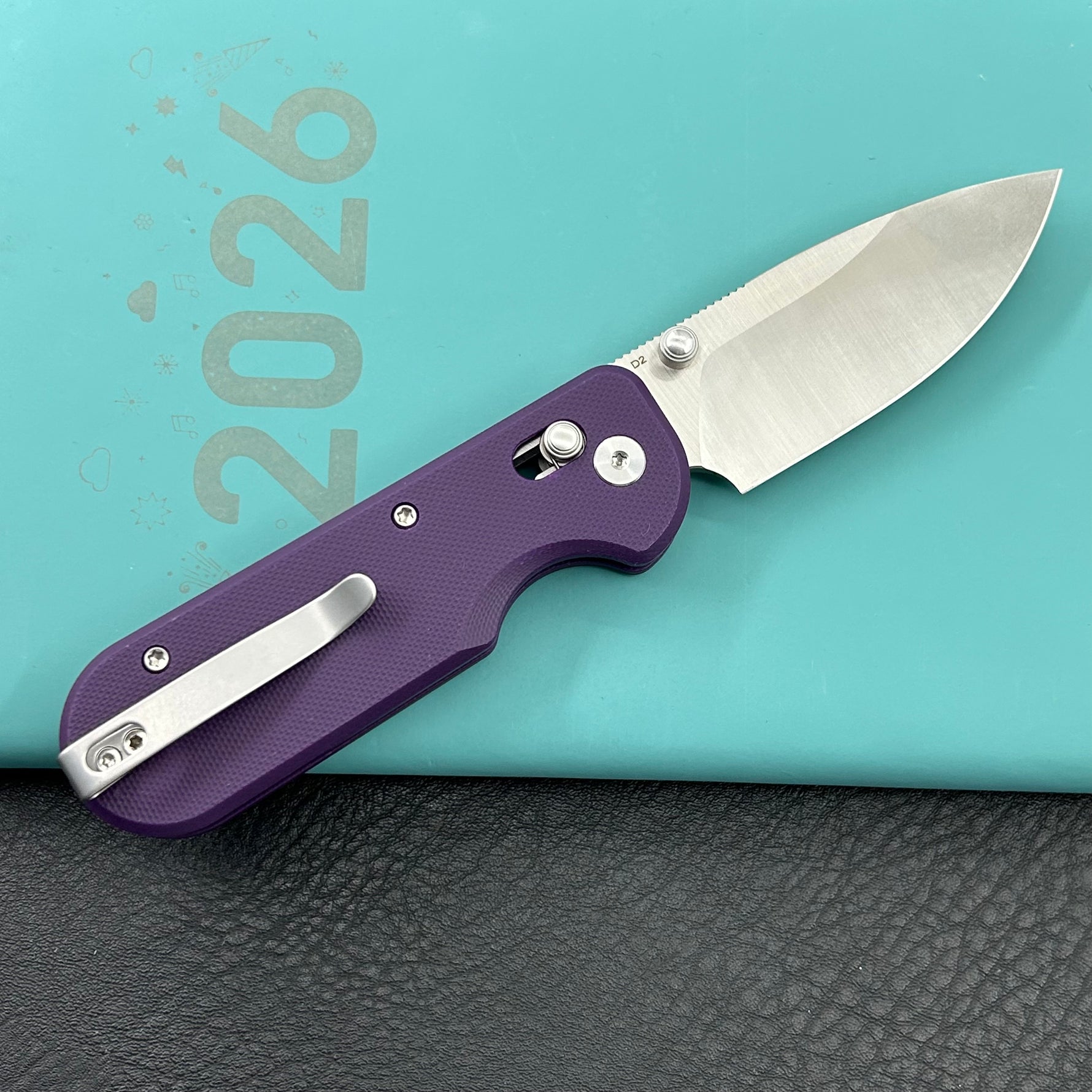 KUBEY Knife KU505C Bedrock Crossbar Lock Purple G10 Handle Fold Knife