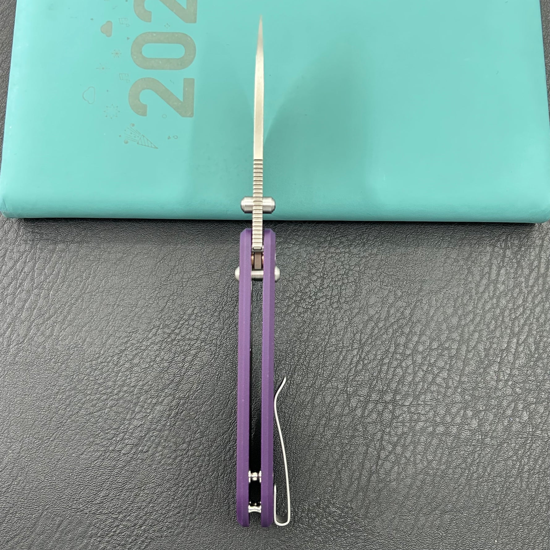 KUBEY Knife KU505C Bedrock Crossbar Lock Purple G10 Handle Fold Knife
