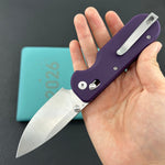 KUBEY Knife KU505C Bedrock Crossbar Lock Purple G10 Handle Fold Knife