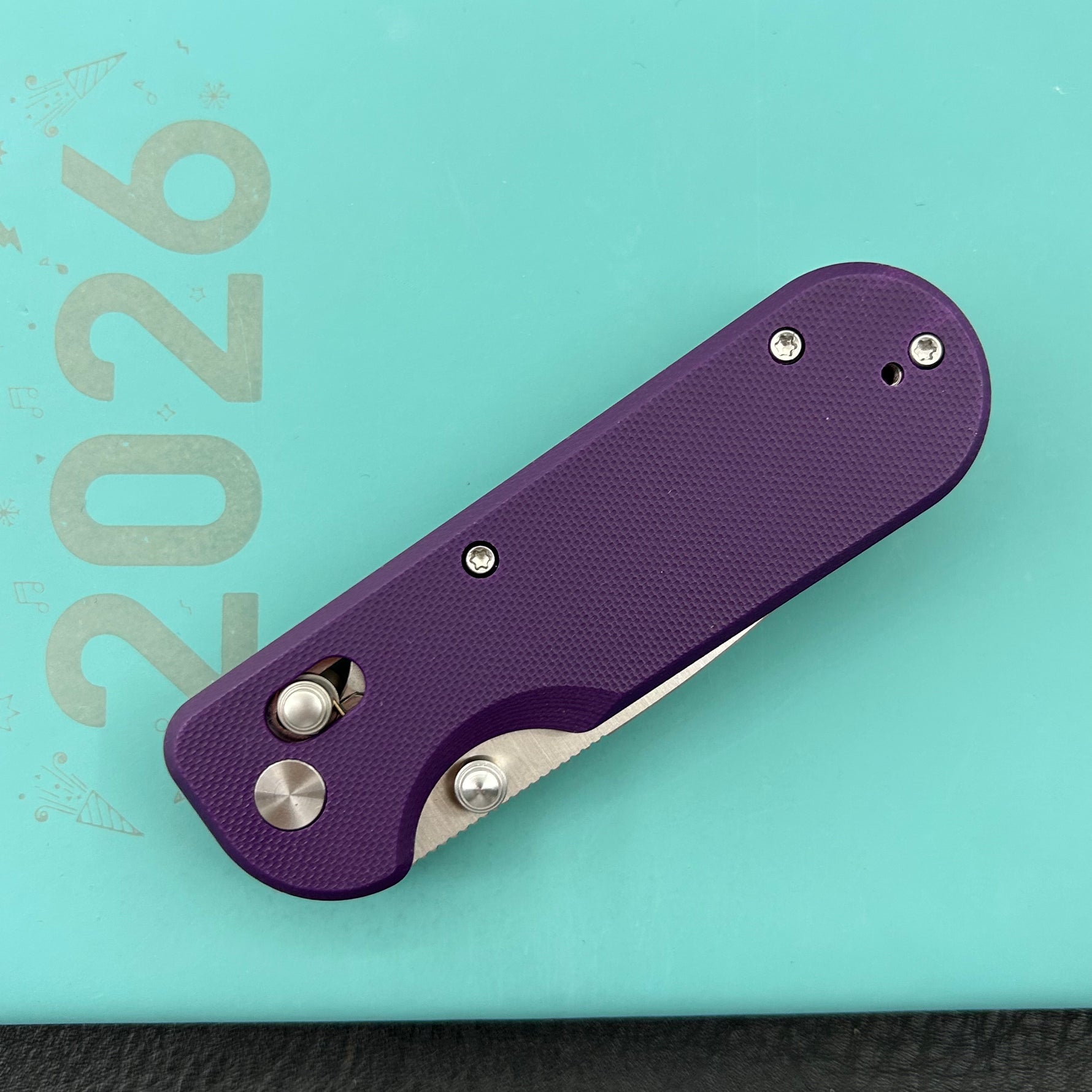 KUBEY Knife KU505C Bedrock Crossbar Lock Purple G10 Handle Fold Knife