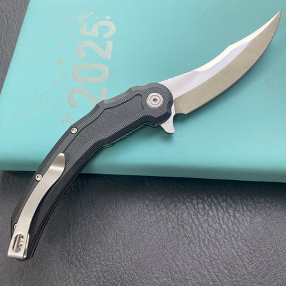 KU KNIVES KU346A Crest Pikal Linerlock Black Folding Knife