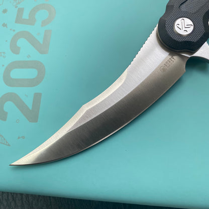KU KNIVES KU346A Crest Pikal Linerlock Black Folding Knife