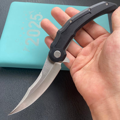 KU KNIVES KU346A Crest Pikal Linerlock Black Folding Knife