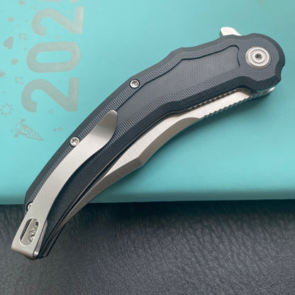 KU KNIVES KU346A Crest Pikal Linerlock Black Folding Knife