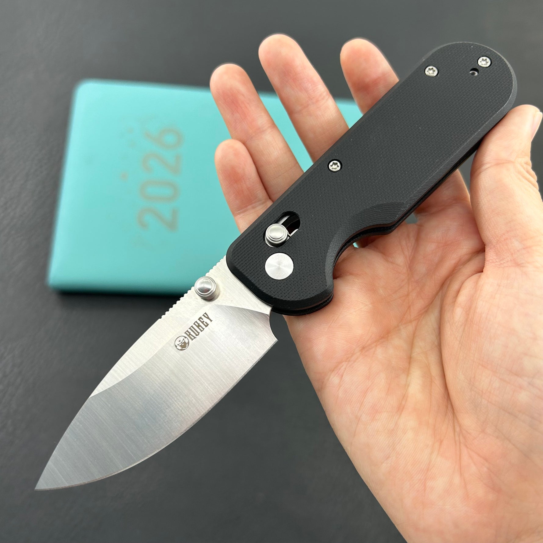 KUBEY Knife KU505A Bedrock Crossbar Lock Black G10 Handle Fold Knife